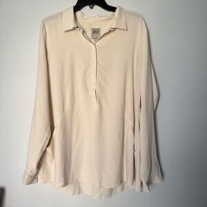 GoSilk washable silk tunic in cream size L MSRP $348